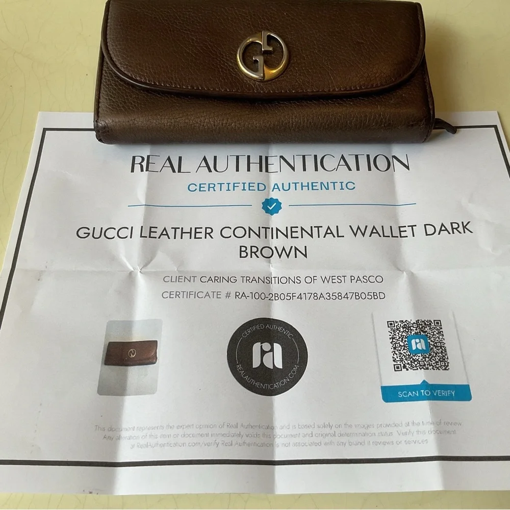 Gucci Brown Leather Continental Wallet - Picture 5 of 6